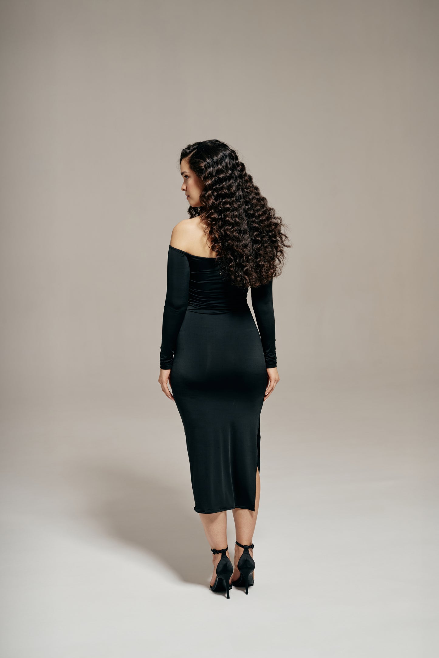 Off-Shoulder Midi Dress