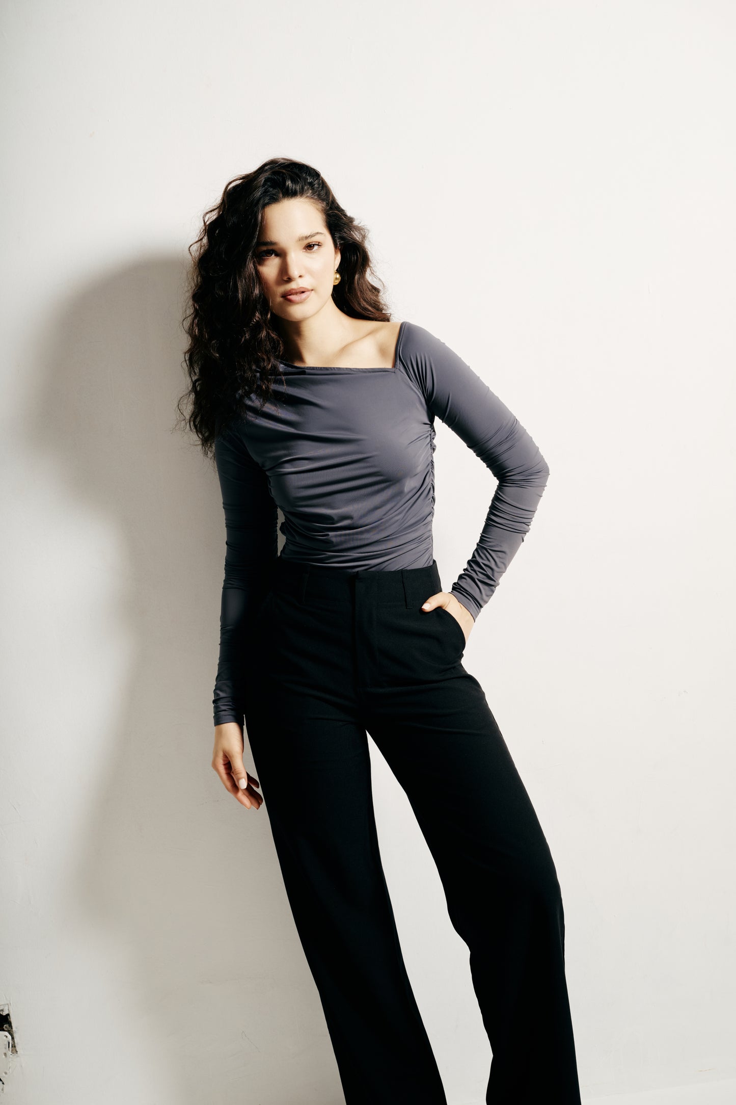 One-shoulder Drape top