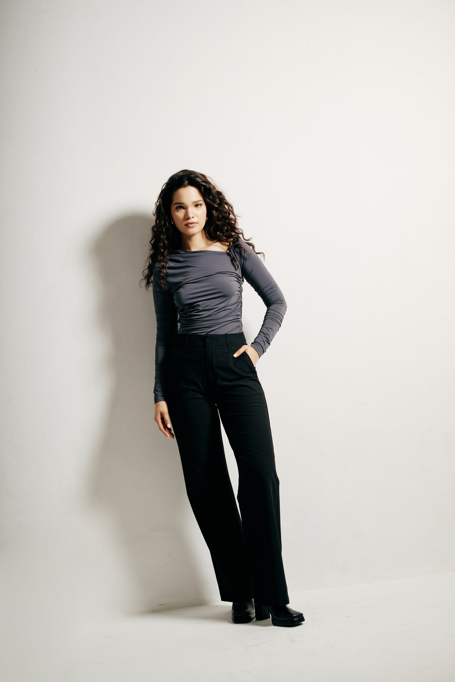 One-shoulder Drape top