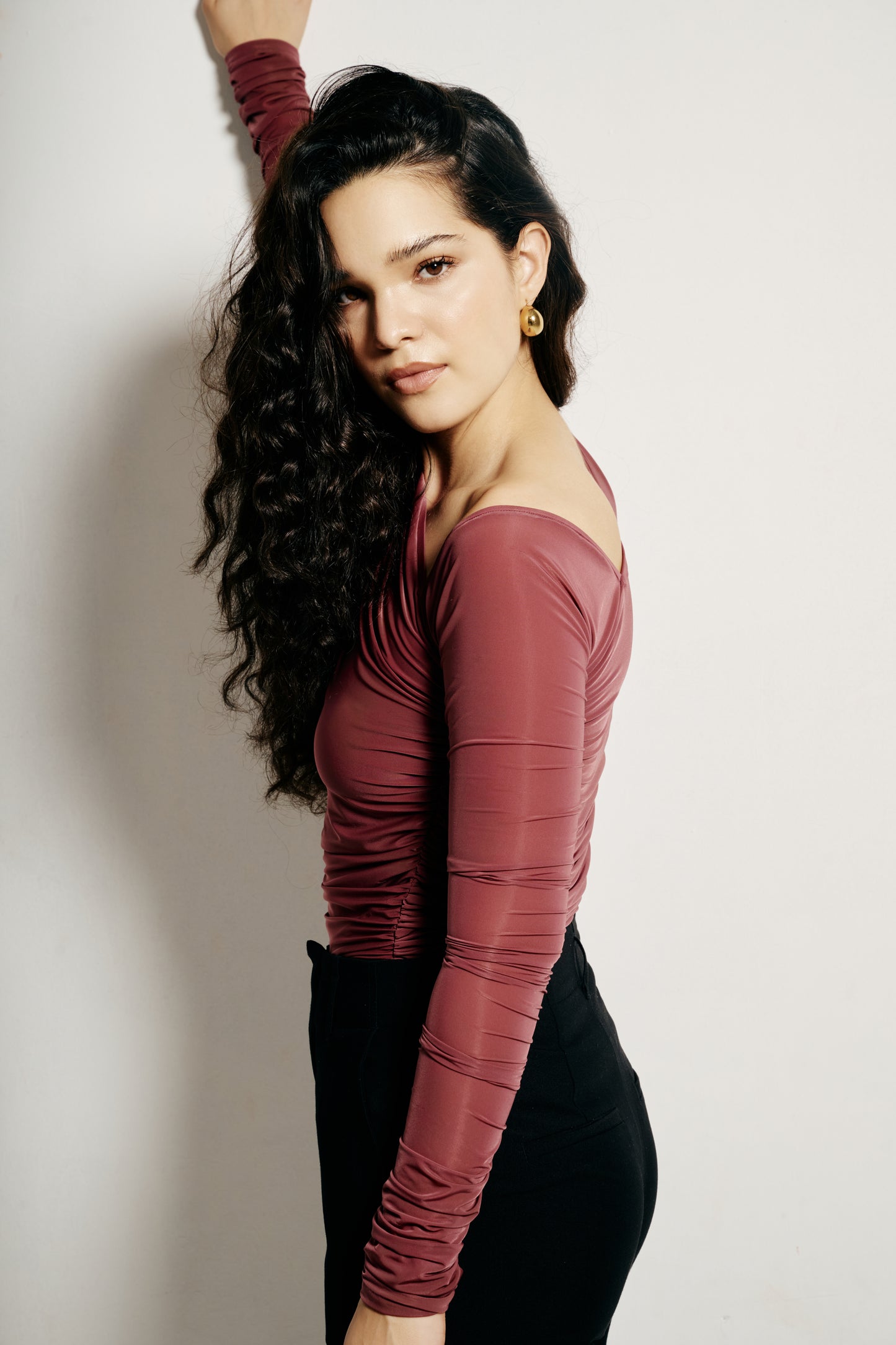 One-shoulder Drape top