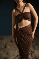 Draped Co-ord Set – Chocolate