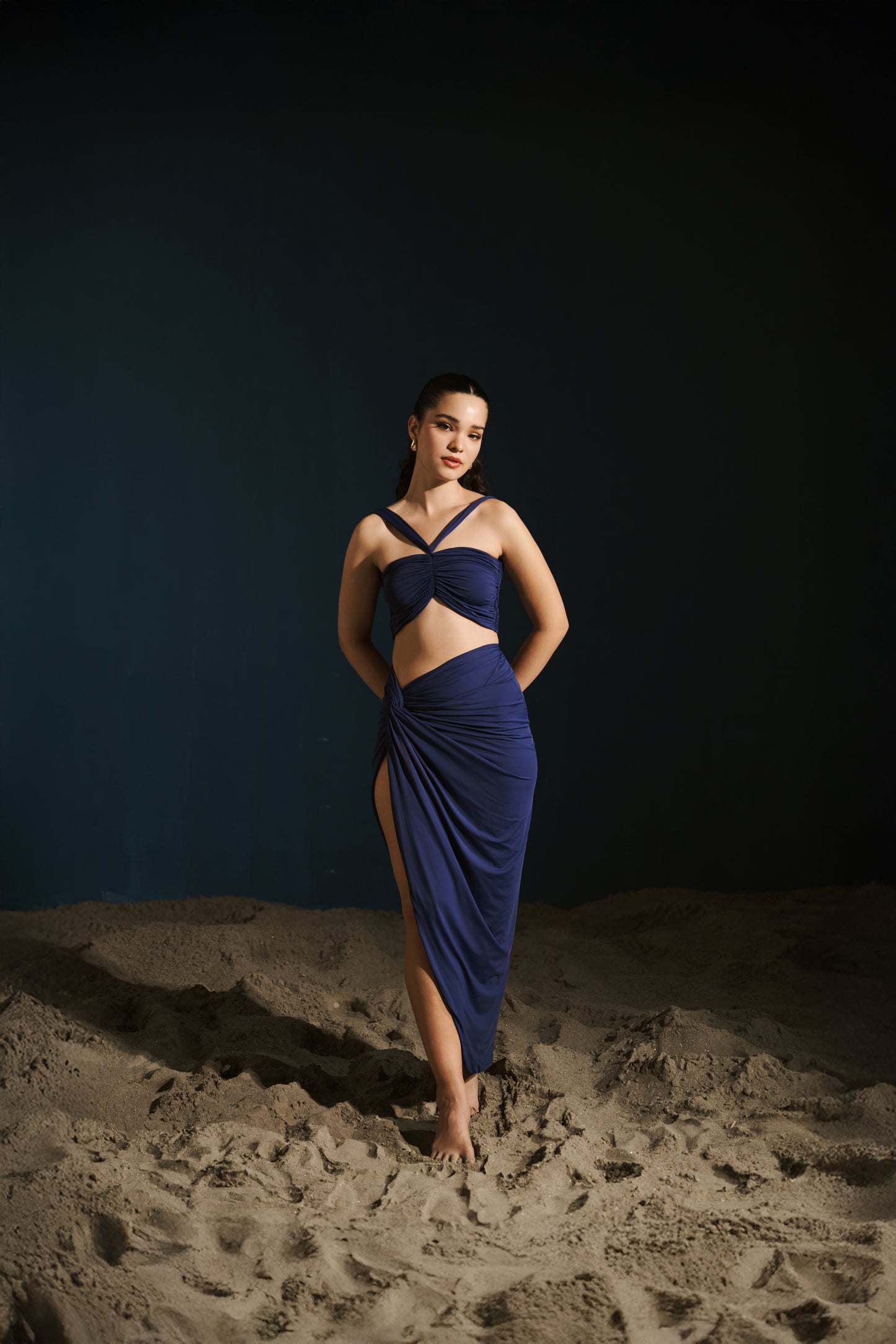Draped Co-ord Set – Midnight