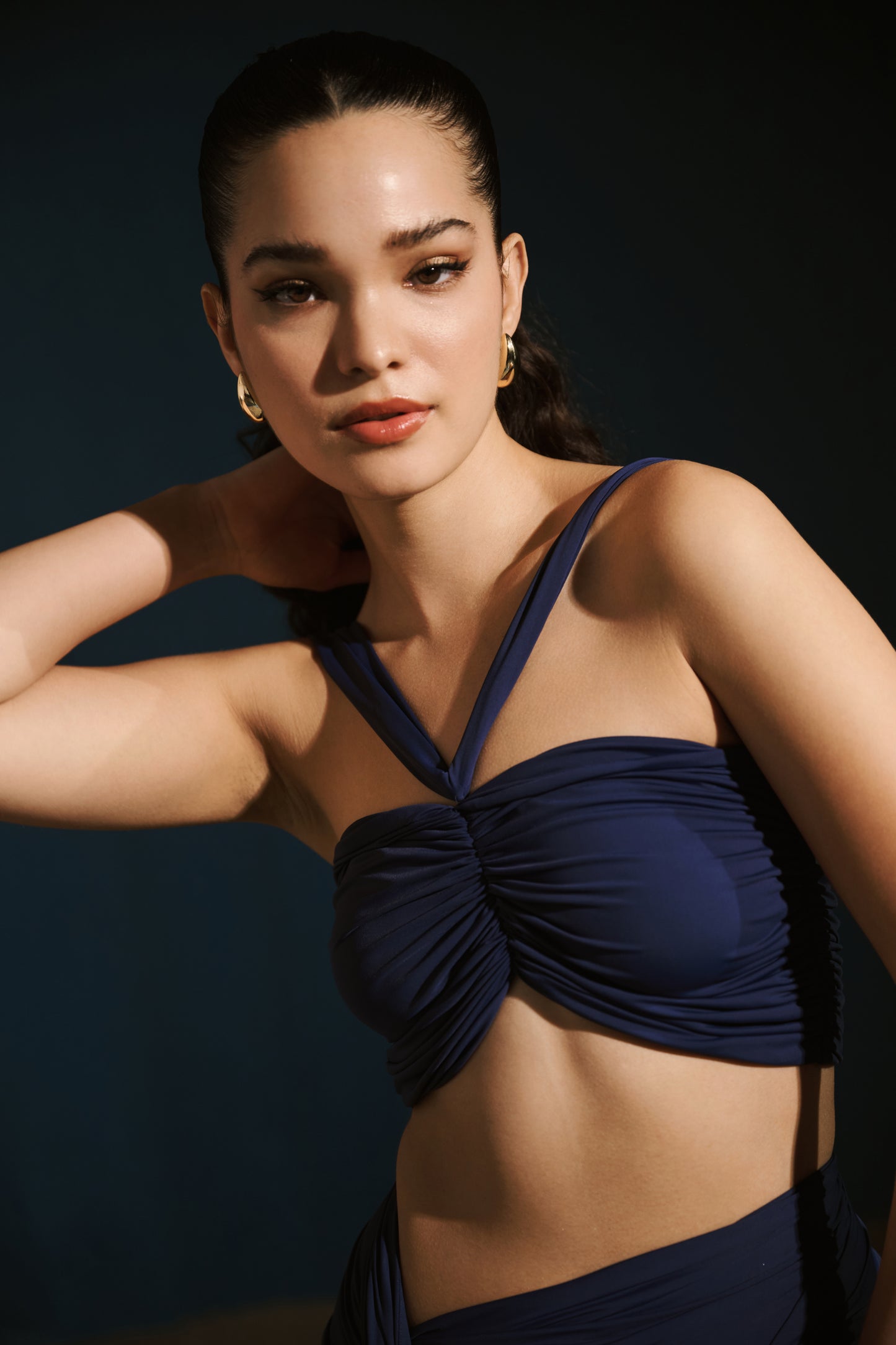 Draped Top - Navy