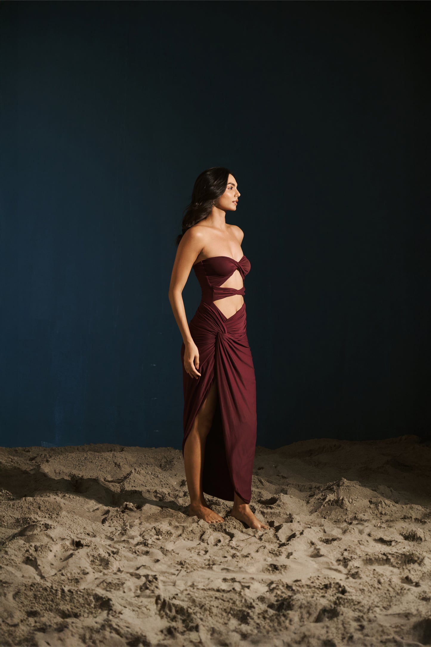 Cut-Out Bodysuit - Wine
