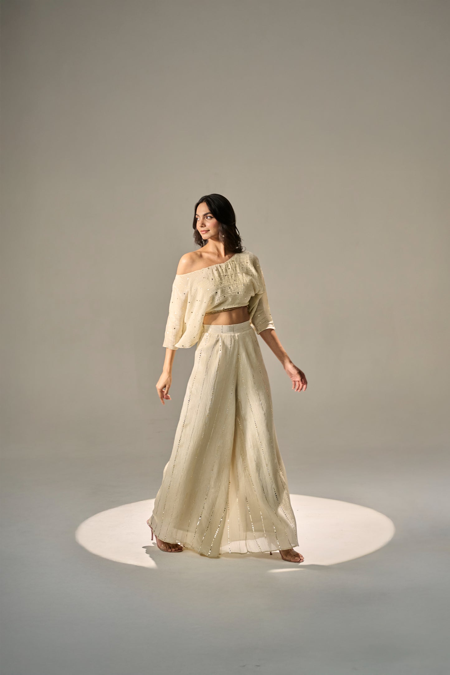 Ivory Off-Shoulder Co-ord Set