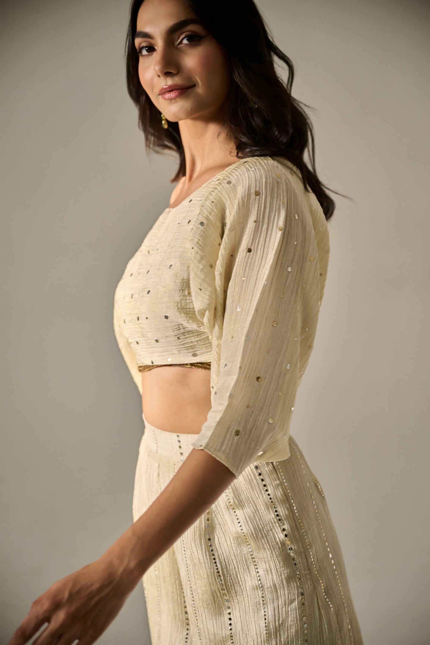 Ivory Off-Shoulder Co-ord Set