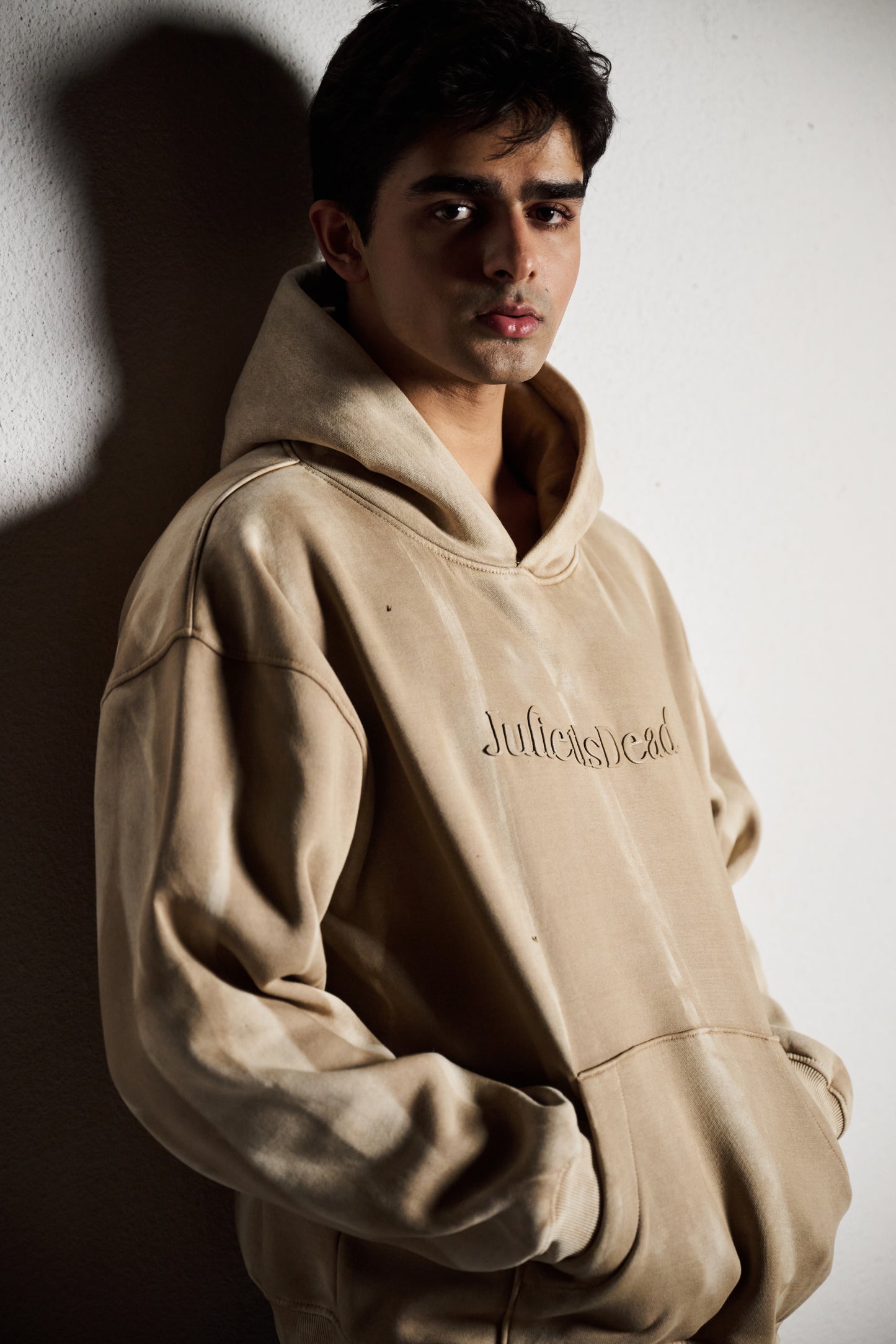 Beige Washed Hoodie