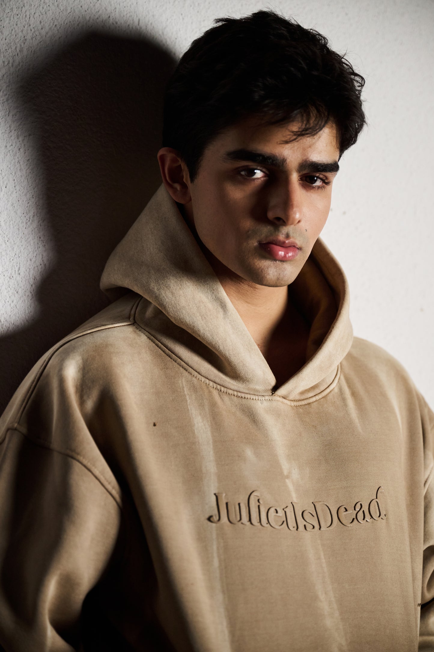 Beige Washed Hoodie