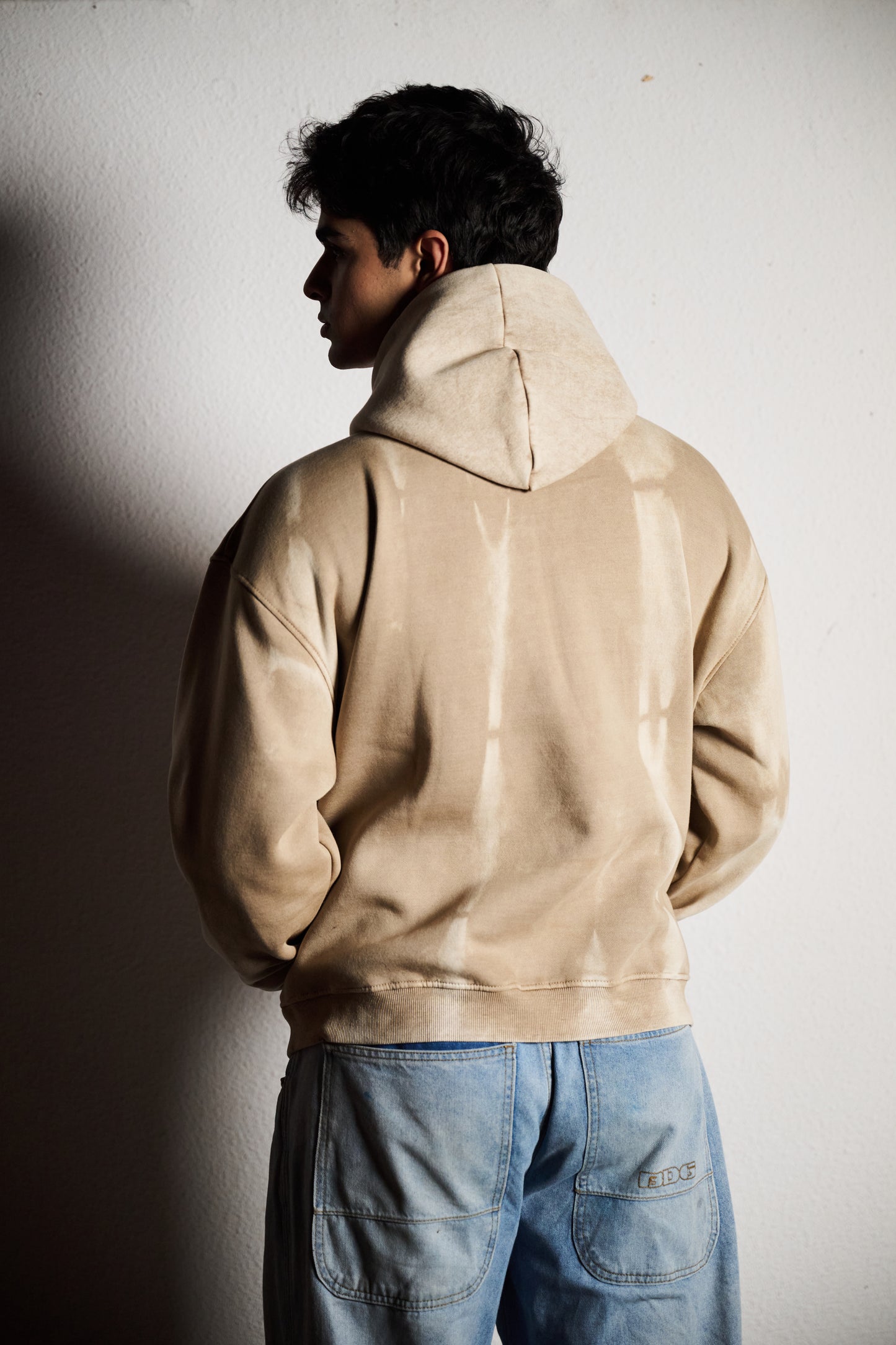 Beige Washed Hoodie