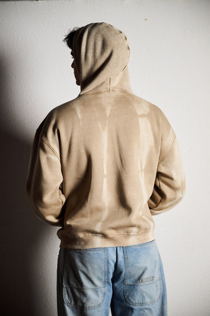 Beige Washed Hoodie