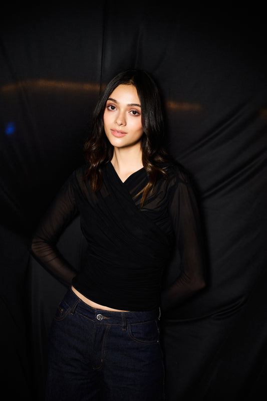 Sheer Gathered Top