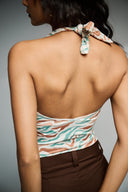 V Neck Bodysuit: Printed