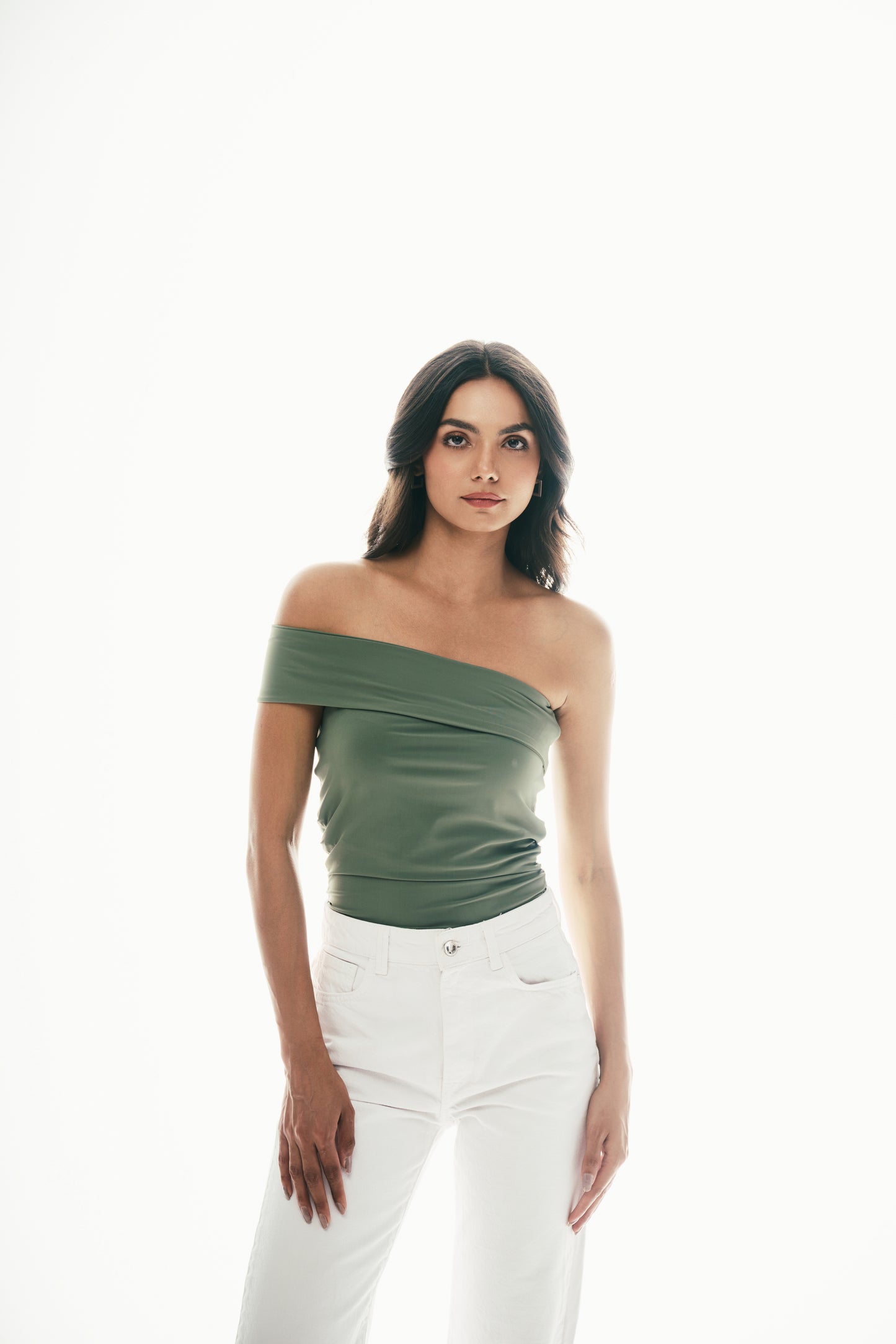 Off-Shoulder Top: Sage Green