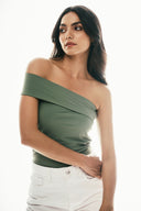 Off-Shoulder Top: Sage Green