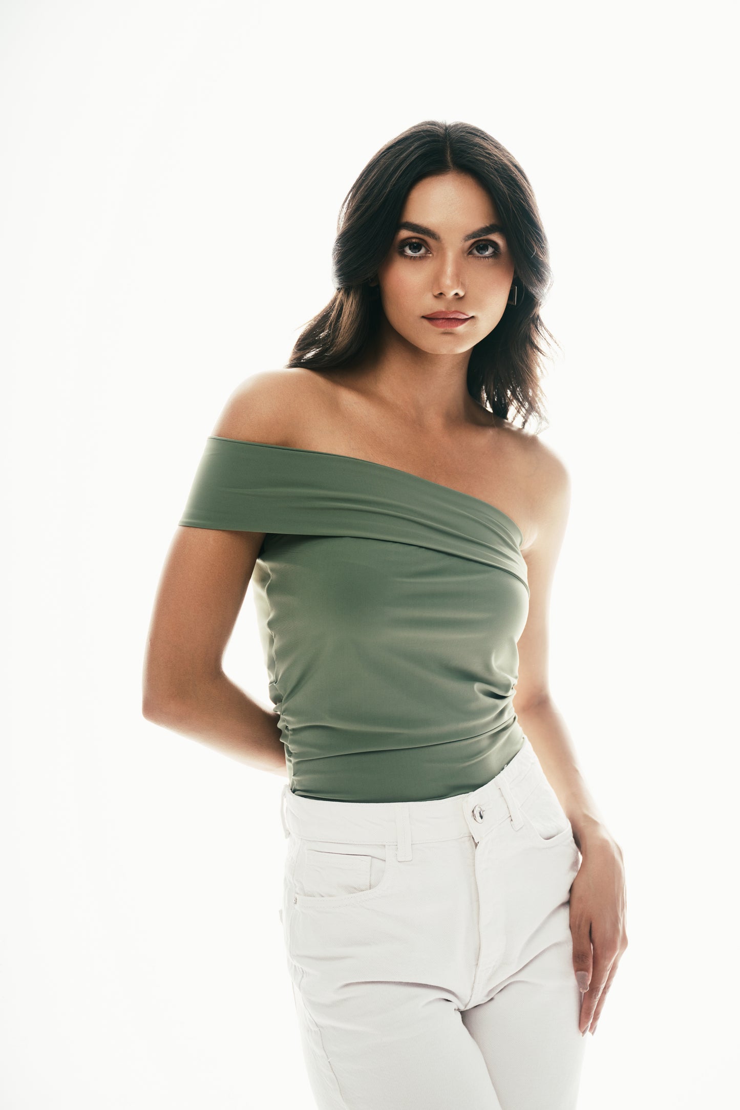 Off-Shoulder Top: Sage Green