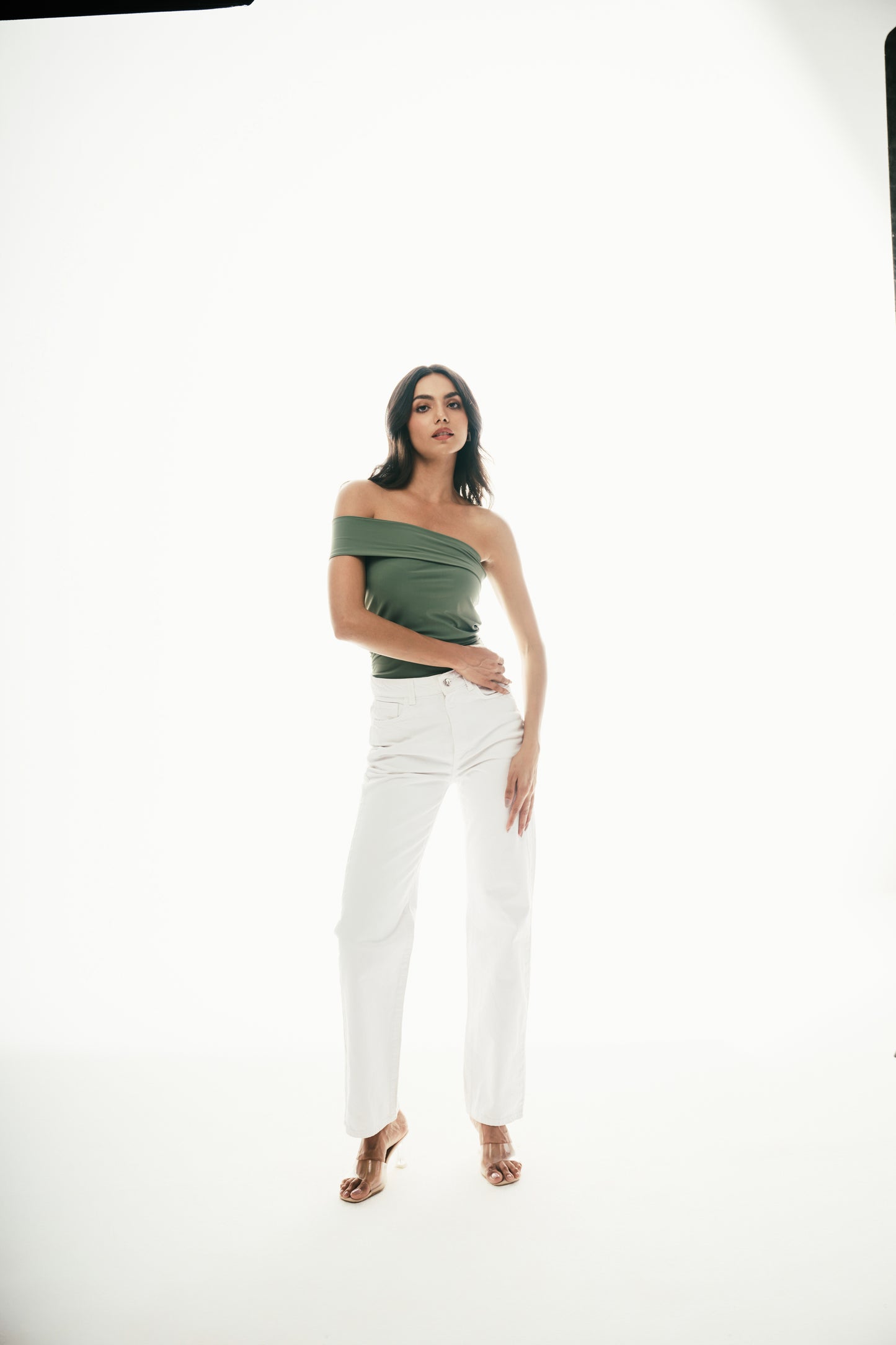 Off-Shoulder Top: Sage Green