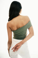 Off-Shoulder Top: Sage Green