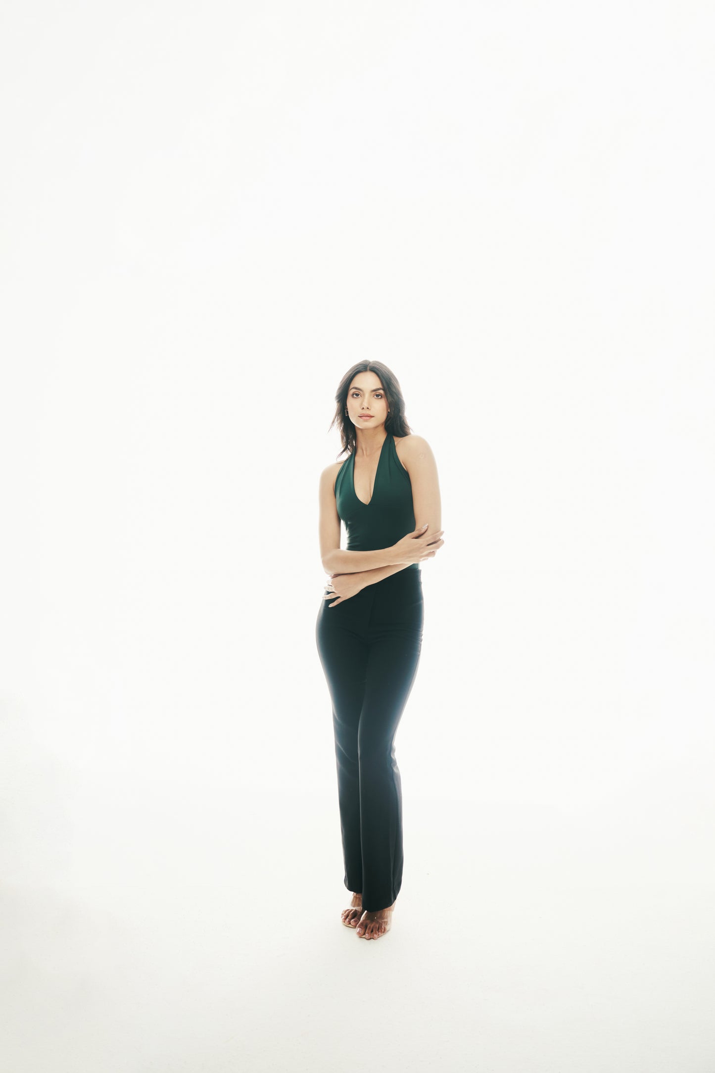 V Neck Bodysuit: Green