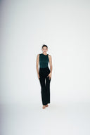 Ruched Asymmetrical Top: Green