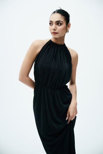 Noir Pleated Dress