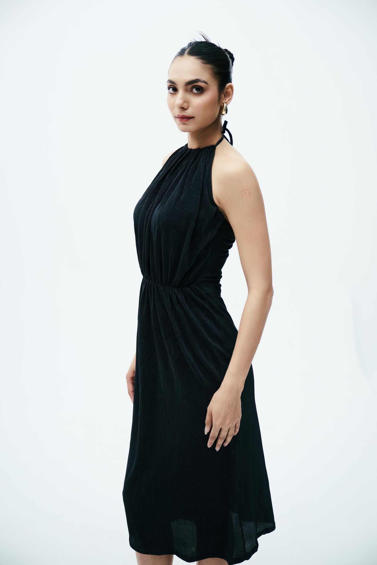 Noir Pleated Dress