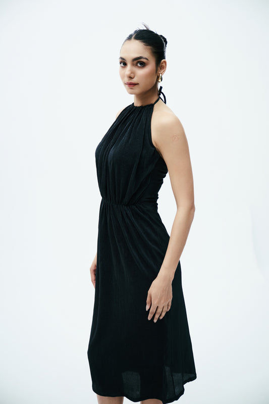 Noir Pleated Dress