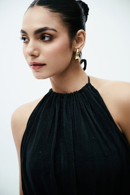 Noir Pleated Dress