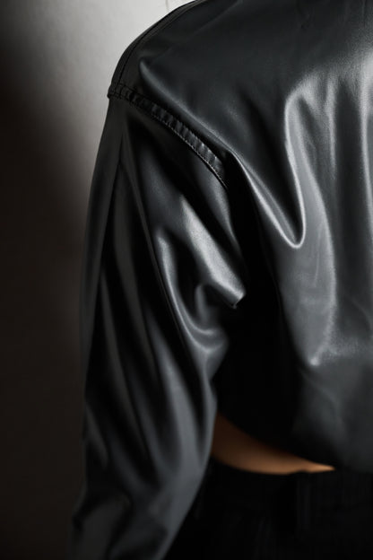 Cropped Leather Shirt