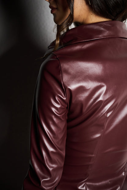 Berry Leather Shirt