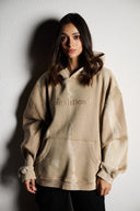 Beige Washed Hoodie W