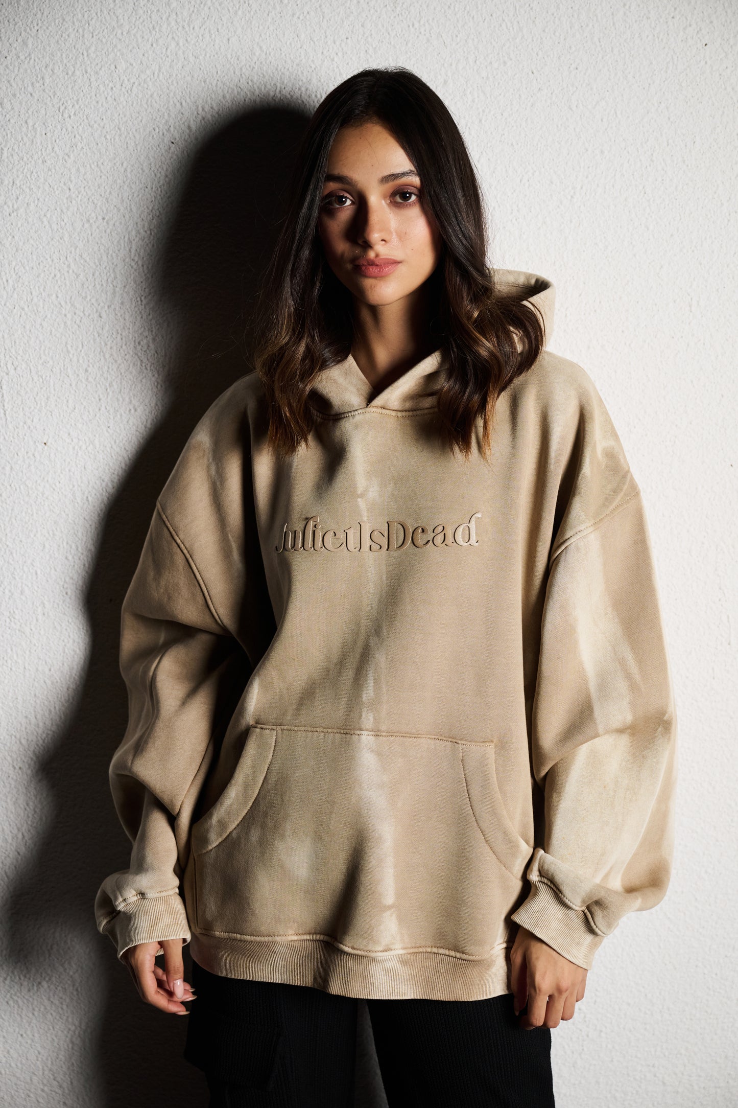 Beige Washed Hoodie