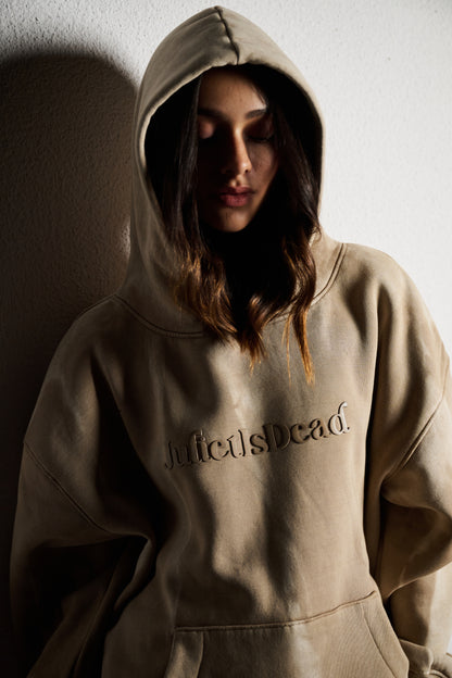 Beige Washed Hoodie