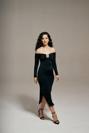 Off-Shoulder Midi Dress