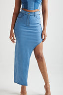Asymmetrical Denim Skirt