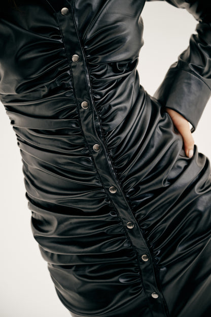 Faux Leather Dress