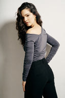 One-shoulder Drape top
