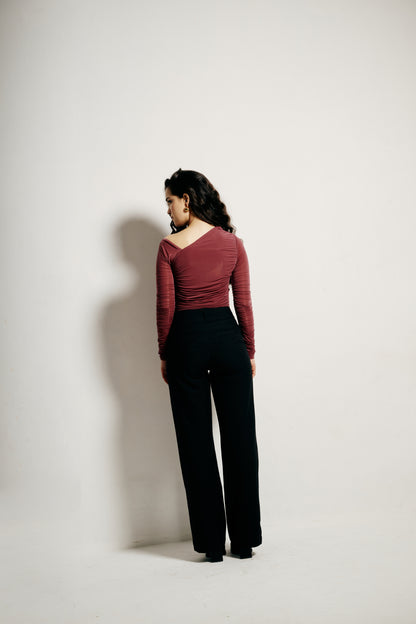 One-shoulder Drape top