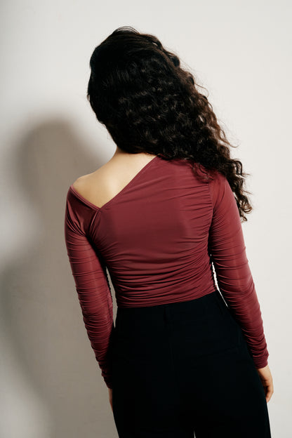 One-shoulder Drape top