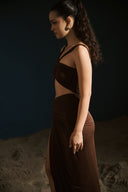 Draped Co-ord Set – Chocolate