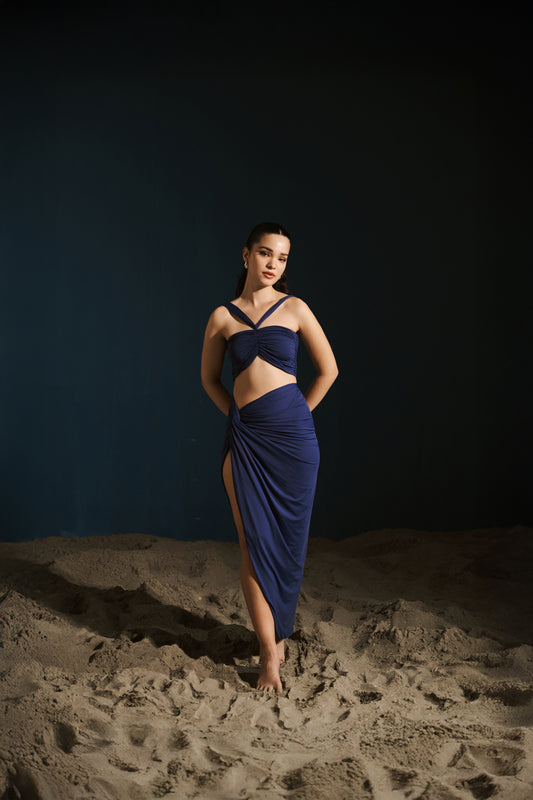 Draped Co-ord Set – Midnight