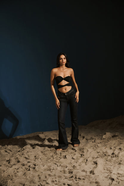 Cut-Out Bodysuit - Black