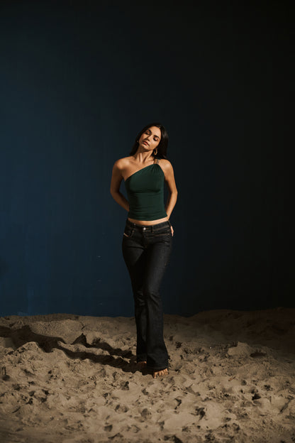 The One-Shoulder Top – Emerald