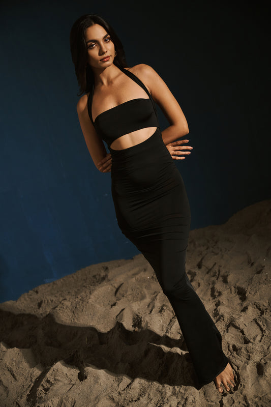 The Halter Dress- Black