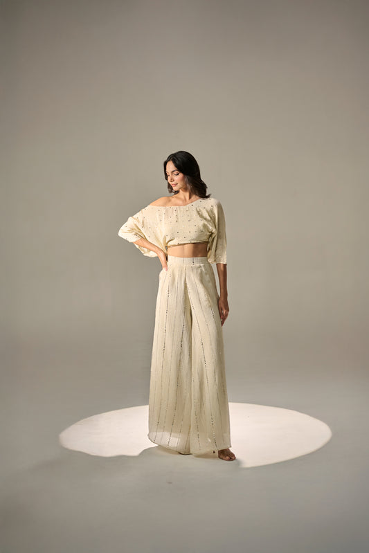 Ivory Off-Shoulder Co-ord Set