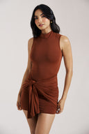 Caramel Wrap Dress