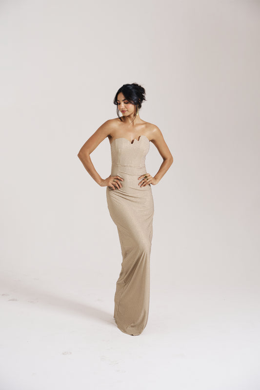 Embellished Strapless Dress