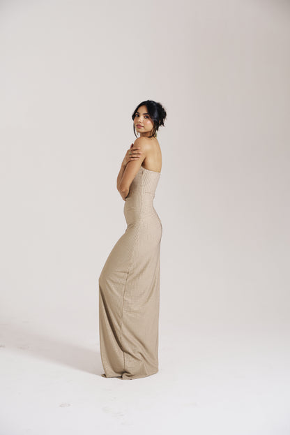 Embellished Strapless Dress